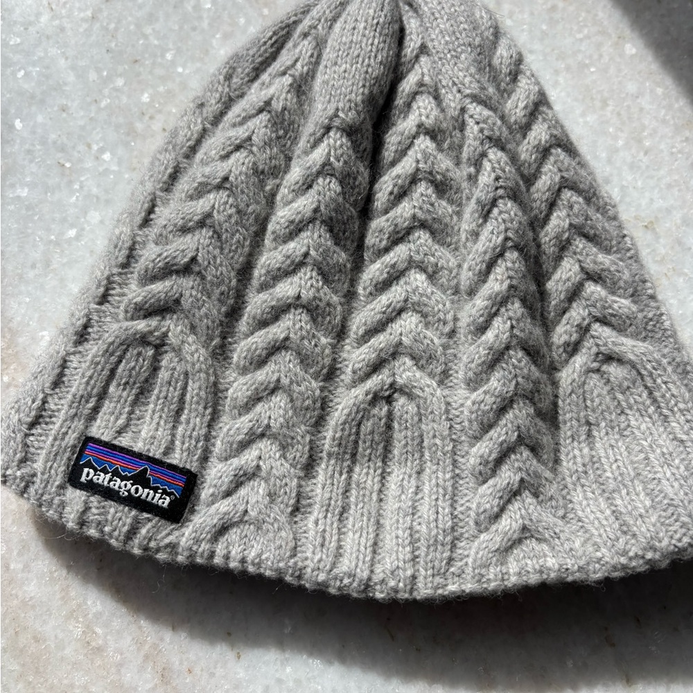 Patagonia Gray Cable Knit Hat